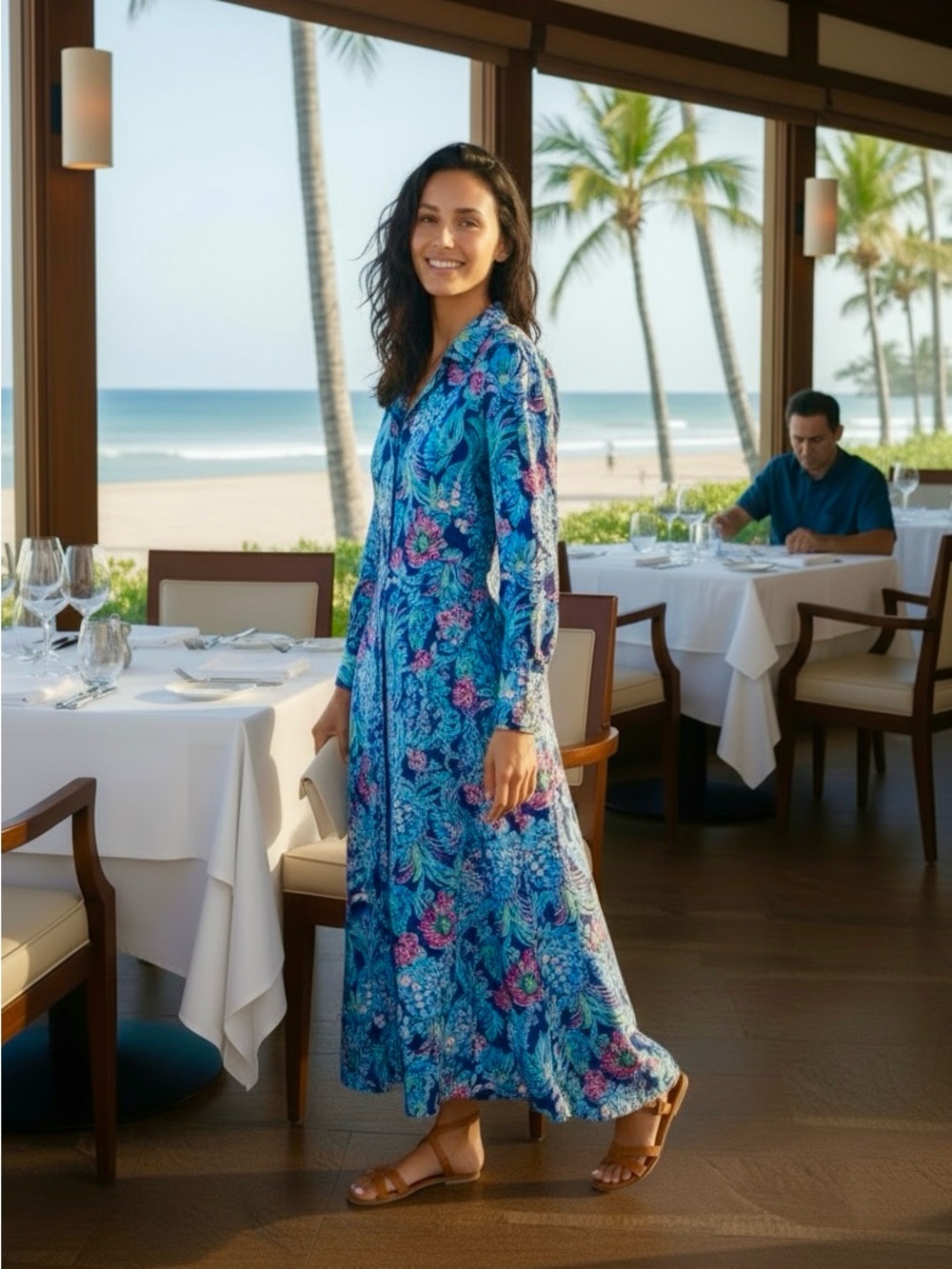NWT Lilly Pulitzer Floral Long Sleeve Dress